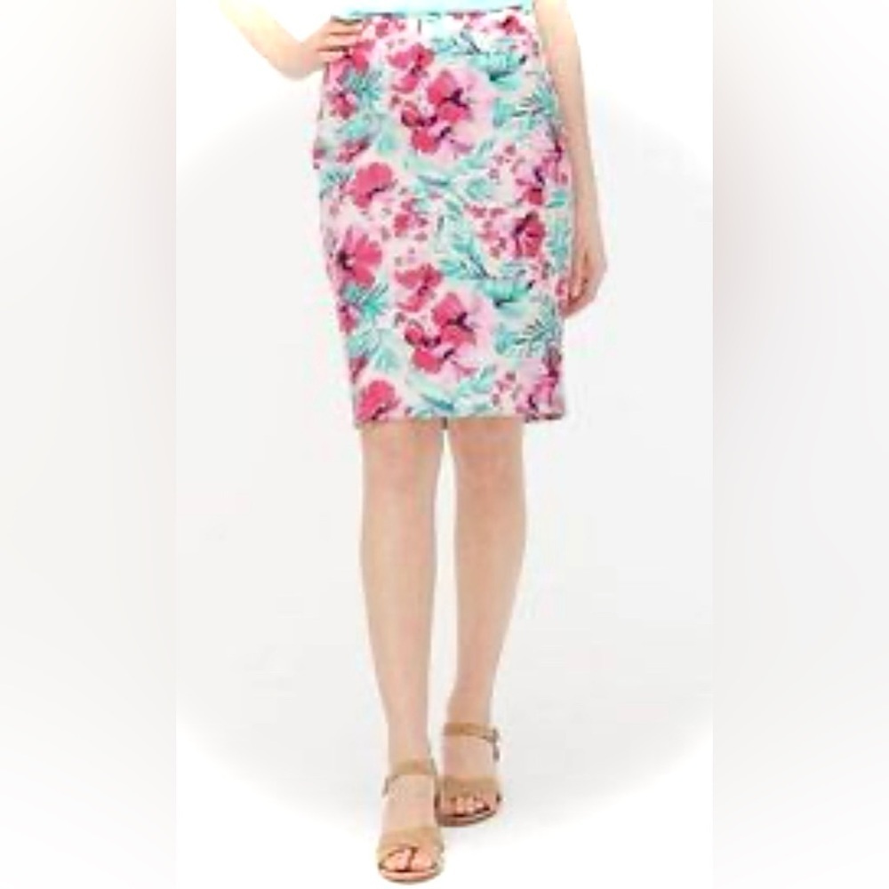 J. Crew NWT Floral Basketweave Pencil Skirt Spring Summer
